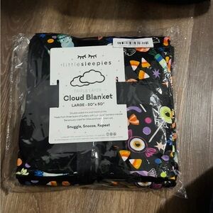 Little Sleepies Black Cloud Blanket with Colorful Patterns